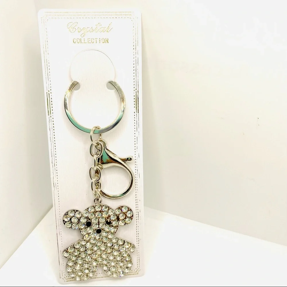 Keychain Purse Charm Teddy Bear Crystal